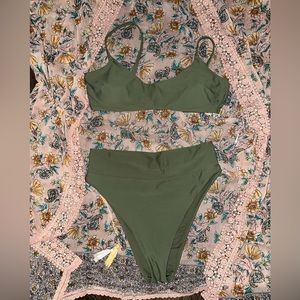 AERIE HIGH-CUT CHEEKY BIKINI SET